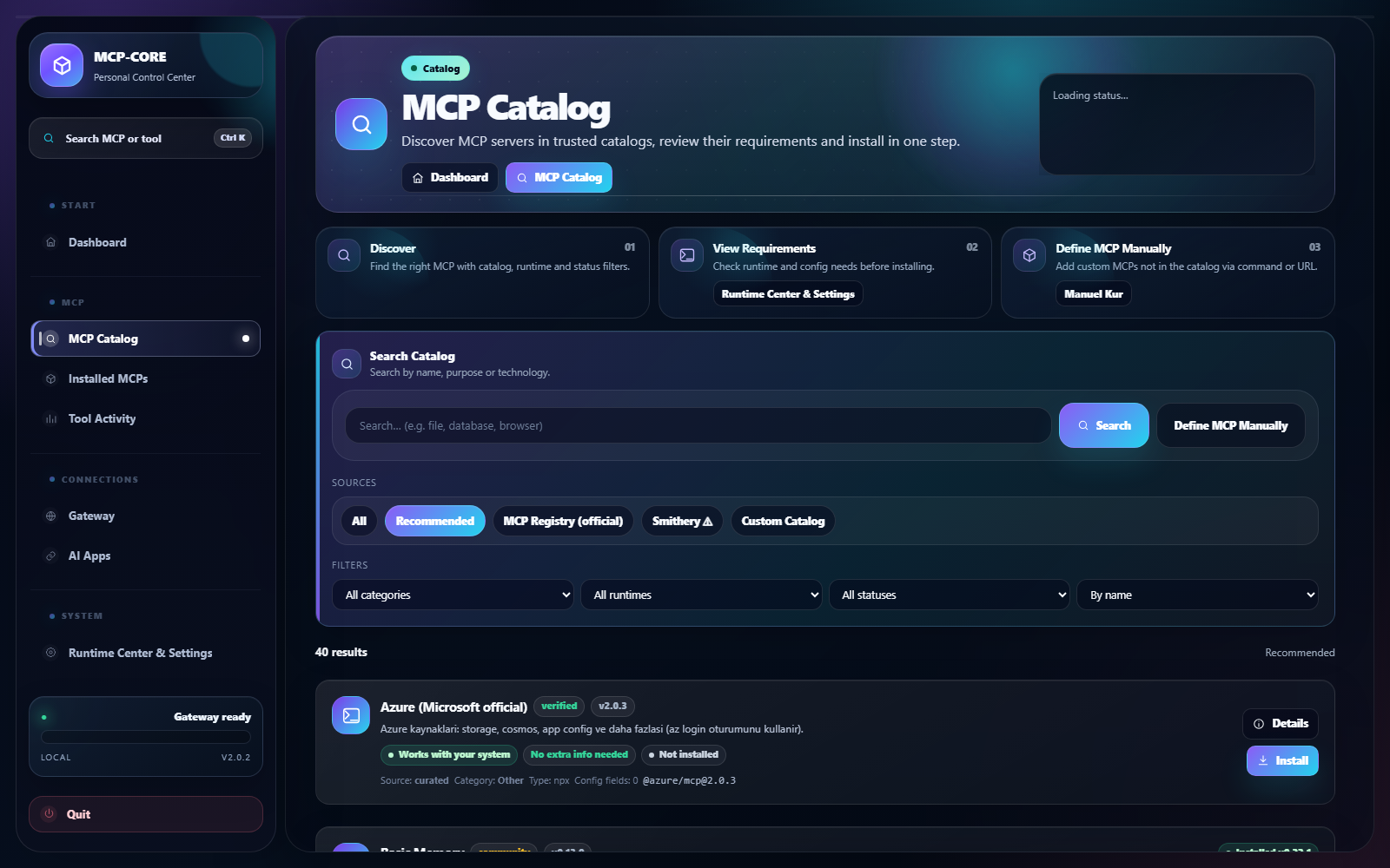 MCP Discovery — Find and install MCP servers from a simple personal catalog.